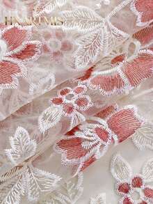 HXARTMIS 1PC Hollow Lace Floral Embroidered Round Tablecloth, Water-Soluble Lace Trim, Washable Polyester Fiber Tablecloth, Suitable For Coffee Side Table, Wedding, Holiday, Home Tabletop Decoration - White - View 7