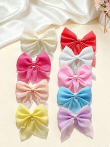 9pcs Girls Princess Bow Hair Clips, Simple Cute Elegant Exquisite Alligator Hair Clips, Half-Up, Bangs, Loose Hair Clips, Daily Use, Birthday Party, Back To School Hair Accessories - Multicolor - View 11