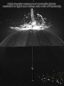 1PC Super Cool Samurai Style Umbrella, General Style Umbrella, Sword Long Handle Umbrella, Samurai Sword Style Parasol, Fashion Samurai/General Long Handle Umbrella, Waterproof Manual Open/Close, Automatic Long Handle Design, 8-Rib/16-Rib/24-Rib Steel Frame, Durable UV Protection - Straight-rib Umbrella - View 10