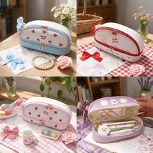 1PC Large Capacity Multi-Layer Cherry Pencil Case - Girly Pencil Pouch Stationery Bag - Back To School Student Stationery Pencil Case - A - View 3