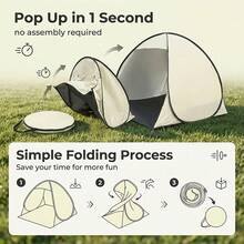 Instant Pop Up Camping Tent For 2-3 Person, Oxford Fabric Waterproof PU Coating, UV Protection Quick Setup Automatic Opening, Lightweight Foldable With Carry Bag, Breathable Mesh Windows Windproof, Suitable For Family Outdoor Travel Hiking Beach - Pop-up Tent - View 5