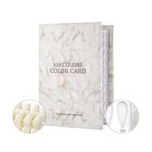 320 Colors Marble Texture Color Card Display Book Oil Glue Display Board + 480 Colors Nail Tips - Multicolor - View 9