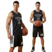 Men's Adult Sports Set: T-Shirt With Basketball Shorts - Negro personalizado - Ver 2