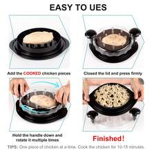 ENSSU Large Chicken Shredder With Transparent Visible Lid, Ergonomic Handle, Dishwasher , Non-Slip Base, Cleaning Brush Included, Heat Resistant - Multicolor - View 12