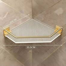 1/2pcs Bathroom Corner Shelf, No-Drill Adhesive Installation, Space-Saving Storage Rack, Easy To Install, Durable Rust-Proof Structure, Suitable For Home Decor, Room Decor, Bathroom Accessories And Bathroom Storage - Multicolor - View 8