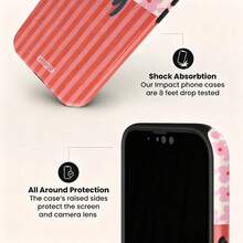 VESPOP 對比色條紋手機殼，復古 Ins 風格全包防摔保護殼 - 適用於 iPhone 18/17/16/15/14/13/12/11 Pro Max/Pro Plus/12 Mini/13 Mini，兼容 Galaxy S26 S25 S24 S23 S22 S21 Plus Ultra，兼容 Pixel 8 9 10 PRO - 混合色1 - 查看 4