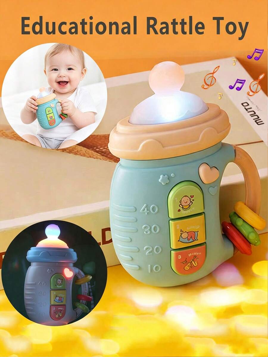 1pc Baby Pacifier Rattle Toy Educational With Light, Music And Sound For Soothing And Calming Infants, Newborns And Toddlers, Birthday Gift