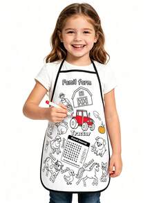 Children's DIY Coloring Apron, Educational Graffiti, Parent-Child Interaction, Waterproof, Washable, Creative Painting Apron - Multicolor - View 8