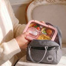 1pc Lunch Box, Divided Food Storage Container Set, Microwave Bento Box, Insulated Lunch Bag, Snacks, Lunch, Portable Travel Set - Multicolor - View 2