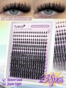 FQBFQB 238/440pcs Eyelash Clusters Wispy Cluster Eyelash Extensions Individual False Eyelashes Lashes Natural Volume Lash Extensions DIY Cluster Lashes 3D Effect For Daily Wear & Party, Home, Travel - D - View 10