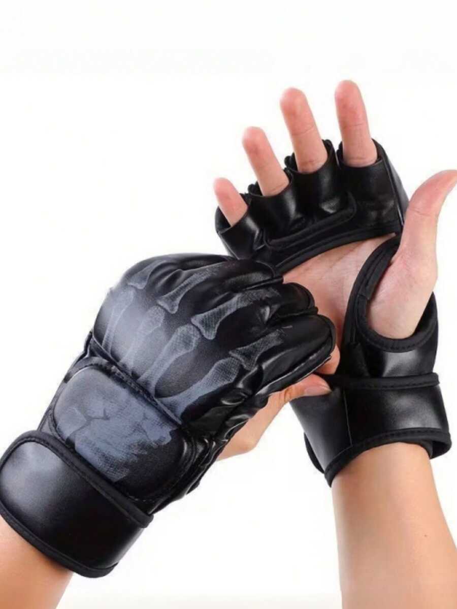 1 Pair Boxing Gloves Fitness Gloves With Slip-On Design, Durable For Boxing - Multicolor - View 1