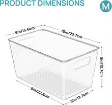Vtopmart 6 Pack Clear Storage Bins, Pantry Cabinet Organizer Bins With Handle For Pantry Organizer And Storage, Plastic Bins For Fridge, Cabinet - ColorB - View 2