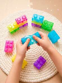 Jelly Style Stress Relief Soft Rubber Building Blocks, Slow Rebound Stackable Assembly Blocks, DIY Creative Educational Sensory Toys, Birthday Holiday Gifts For Children And Teenagers - Multicolor - View 5