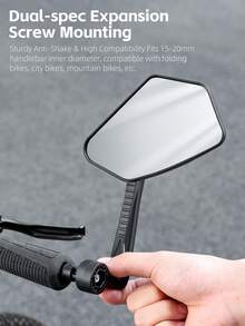 WEST BIKING Bicycle Rearview Mirror 360° Rotatable High Definition Large Mirror Riding Accessory Suitable For Handlebars Inner Diameter Of 15-20mm - Multicolor - View 6