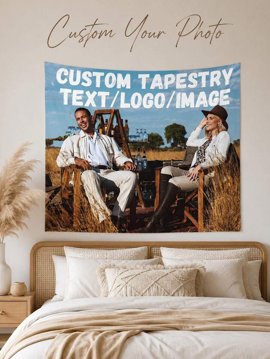 Customized Wall Tapestry, Can Add Personalized Photos, Bedroom, Dorm Decor Wall Background, Perfect Gift For Birthday, Anniversary, Valentine's Day And Party Wall Decoration, Photography Prop - Multicolor - View 1