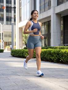EDIXIM Women's Sports Shoes 2026 New Summer Breathable Mesh Casual Soft Sole Road Running Shoes - White and Blue - View 4