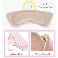 4 Pairs Soft Sponge Heel Pads, Breathable Fabric Waterproof Heel Cushions With Strong Self-Adhesive Backing, Ergonomic Curve Non-Slip Heel Buffers, Unisex, Suitable For Plus Size Shoes, Stilettos, Sneakers And Leather Shoes, Essential Accessory To Protect Feet From Friction Damage.Heels, Shoe Accessories, Travel - Multicolor - View 5