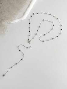 Bohemian Style Square Artificial Crystal Pearl Waist Chain, Sexy Metal Thin Chain Fringed Body Chain - Waist Chain - View 6
