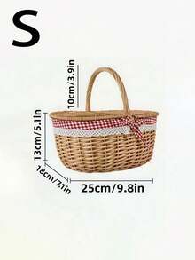 1 Pc Natural Wicker Picnic Basket - With Double Lids And Removable Linen Lining - Double Openings Design, Suitable For Camping, BBQ, Shopping, Home Storage, Home Decor, Fruit/Vegetable Storage - Decorative Edging Trim, Picnic Accessories - Multicolor - View 14