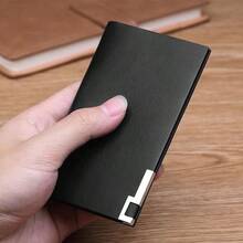 1pc New Men's Premium Ultra-Thin Card Holder Wallet, ID Card Holder With Multiple Slots For Driver's License, Bank Cards And ID Cards - Multicolor - View 6