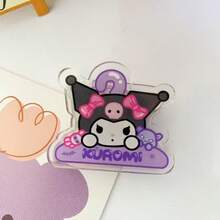 SANRIO 5PCS/10PCS Random Color Cute Cartoon Print Acrylic Ticket Clips, Colorful Animal Shaped Strong Clips, Student Exam Paper File Organizer, Planner Photo Decoration Clips, Office Desk Organizer Stationery, Holiday Gift, Halloween Healing Style Cute Stationery - A-random Color - View 9