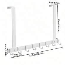 1pc Over-The-Door Hanger Rack, Wall-Mounted Clothes Hanger Hook, Garment Storage Shelf, Door Back Organizer Rack, Suitable For Bedroom And Bathroom - White - View 19