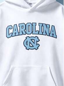 2026 Fall Vintage White Carolina NC Graphic Hoodie, Unisex Loose Soft Fleece Pullover Hooded Sweatshirt, Casual Daily Streetwear Top For Men Women - 白色5 - 查看 2