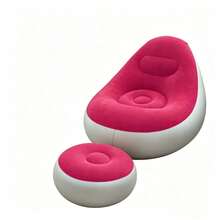 Inflatable Sofa And Footstool Slouchy Chair, Foldable Portable Slouchy Sofa With Footstool, Inflatable Sofa Chair Suitable For Living Room, Bedroom, Outdoor, Balcony And Camping, Best Gift For Family: Most Comfortable Sofa - New Model - View 17
