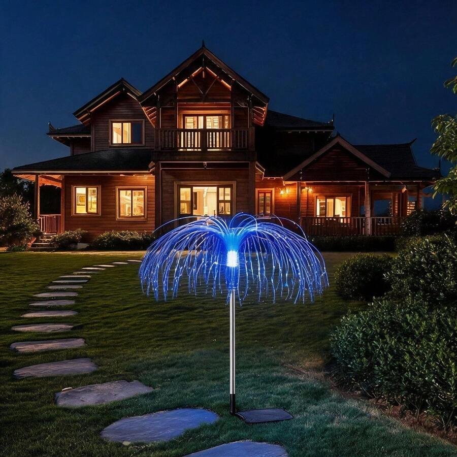 Luxury Ambient Outdoor Table Lamp For Patio And Terrace Decor - Dark Blue - View 1