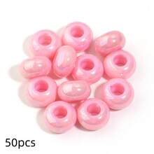 50Pcs Acrylic Colorful Abacus Beads Large Hole Wheel Beads Suitable For DIY Bracelets Keychains Necklaces Stationery Pens Holiday Decorations Abacus Beads Tassel Dreamcatcher Making Hanging Rope Beads - Multicolor - View 18
