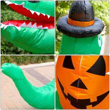 Men's Green Pumpkin Dinosaur Inflatable Costume, Suitable For Adult Use, Halloween Role-Playing Carnival Dance Parties Other Scenes - Multicolor - View 8