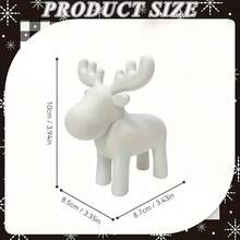 Minimalist White Reindeer Figurine, Nordic Cartoon Reindeer Statue, Simple Solid Color Desktop Decor, Christmas Home Bedroom Tabletop Decoration, Holiday Gift, 3D Printed Decor - A - View 8