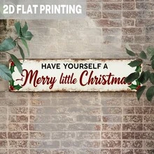 1pc - Large Horizontal Country Style Copper Foil Wall Decor (9.98cm X 39.98cm), Featuring Red Handwritten Lettering And Daisy Leaf Design, Durable Indoor/Outdoor Holiday Decoration, Suitable For Home, Farmhouse - A - View 8