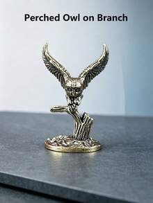 1 Peça Escultura de Coruja em Toco de Árvore de Latão Vintage, Decoração de Mesa Criativa, Decoração para Quarto, Sala de Estar, Escritório e Casa, Presente Premium de Feriado para Amantes de Animais e Decoração Doméstica, Presente Ideal para Aniversário, Formatura, Halloween, Ação de Graças e Natal - Vários estilos - Visão 10