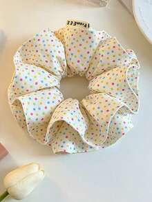 Berry Popping Candy Colorful Polka Dot Extra Large Scrunchie Hair Tie For Women, Korean Style Premium Hair Accessory - Multicolor - View 3