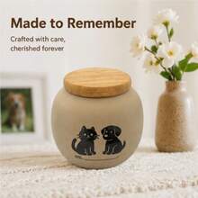 Wide Inner Chamber Sealed Pet Cremation Urn, Can Store Ashes, Bone Fragments, Collars, Whiskers And Other Small Accessories, Exquisite And Smooth Body, Providing Deep Consolation And Gift For Pet Owners - Light Grey - View 7