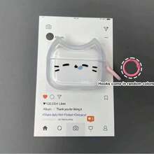 1個可愛睡貓耳機保護套，相容 第4代、3 Pro/2，Apple 耳機保護殼 - 無色 - 查看 8