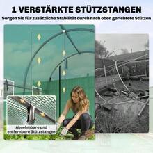 3 X 2 X 2 M Plastic Greenhouse With Roller Bar, 2 Zippered Doors & 6 Mesh Windows, Green Support Poles - 綠色 - 查看 4