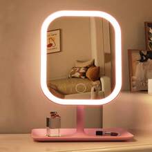 LED 3-Color Light Makeup Mirror With 3 Lighting Modes, Adjustable Brightness, Smart Touch Screen, USB Rechargeable, High Definition Makeup Mirror, Suitable As Birthday, Valentine's Day, Mother's Day And Christmas Gift - Multicolor - View 4