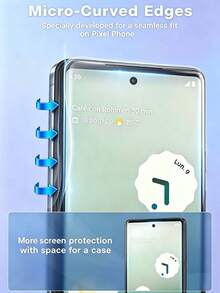 2 عبوة واقي شاشة ل- 10 Pro 10 9 Pro 9A 9 8A 8 7A 7 6A 6 من الزجاج المقوى، حواف منحنية دقيقة، متوافق مع الحافظات، خالي من الفقاعات، شفاف عالي الدقة، سهل التركيب - شفاف - مشاهدة 5