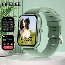 LIFEBEE 男女通用智能手表，1.83英寸高清全触控屏，无线通话智能手表（接听/拨打电话），活动追踪器，100多种运动模式，计步器，消息提醒，健身追踪器 - 綠色 - 查看 11