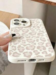 Fashionable Personalized Minimalist Leopard Print Asymmetrical Wavy Pattern Full Coverage Anti-Slip Soft Shell Phone Case, Suitable For IPhone17/17Pro/17ProMax/16/16Pro/16ProMax/15/15Pro/15ProMax/14/13/12/11, Spring Gift, Party Birthday Gift - Beige - View 3