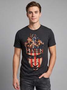 Maglietta Marilyn Manson Corona Uomo Unisex, Streetwear Industriale Estivo, Look Vacanze Off Campus Y2K - nero - Visualizzare 2