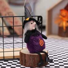 Halloween Pumpkin Witch Black Cat Ghost Pendant Broom Haunted House Decor Props Holiday Atmosphere Decoration - Multi-color - View 5