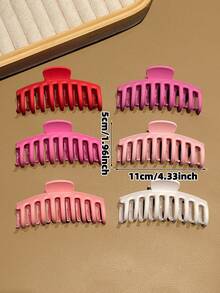 Juego de pinzas grandes de garra rosa, pinzas de pelo grandes mate, accesorios de pelo lindos para mujeres, pinzas de pelo, pinzas de garra, verano, accesorios de peinado para fiestas - Multicolor - Ver 3