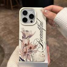 1 pieza Funda de teléfono de material TPU con elegante patrón de caligrafía de conejo blanco en lavado de tinta, compatible con iPhone 17 Pro Max/17/16 Pro Max/15/13/12/11/S20 FE/A15/S24/A55/Note 11/Note 12/Note 13 Pro, cobertura completa, carcasa blanda protectora a prueba de caídas - Blanco - Ver 3