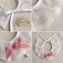 1pc Pet Lace Round Neck Bib, Embroidered Floral Mesh Scarf, Suitable For Cats And Dogs, Cute Sweet Style Neck Accessory, Adjustable And Soft, Daily Wear, Party Photo Prop, Cute Gift For Pet Lovers, Multiple Colors Available - Multicolor - View 4