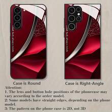 [24h Versand aus DE/FR/ES]Apple 11-17 21-26 Ultra Handyhülle: Premium Glas-Hülle mit roter plissierter Textur und glänzendem Muster für Galaxy S26/S25/S25 Plus/S25 Ultra/S24/S24 FE/S24 Plus/S24 Ultra/S23+/S23 Ultra/S22+/S22 Ultra/S20+/S20 FE/S20 Ultra/A13/A14/A16/A32/A33/A34/A53/A54/55/56/A72/A73 5G, vielseitig und hochwertig - 1 Stück Bildfarbe - Übersicht 5