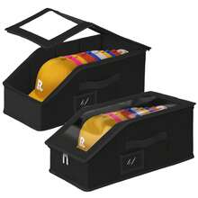 OrdoVault 12-Slot Top PVC Baseball Cap Storage Box, Hat Organizer, Closet Accessory, Foldable, With Label Slots, Suitable For Home Storage, Closet Organization, Organizing Baseball Caps, Duck Caps, Clothes, Etc., Ideal Holiday Gift - View 8