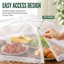 Camping Food Cover - Wide-Opening Mesh Dome With Sturdy Aluminum Frame & Dual-Anchor Stability For Outdoor Dining, Picnics, And Beach Use - Rectangle 40*60cm - View 5